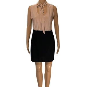 Pink Black Tie Neck Dress Size 10